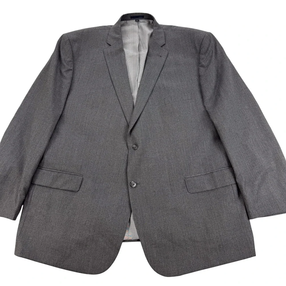Jos A Bank 1905 Suit Jacket Mens 54L Gray Wool Big & Tall Tailored Fit 2 Button
